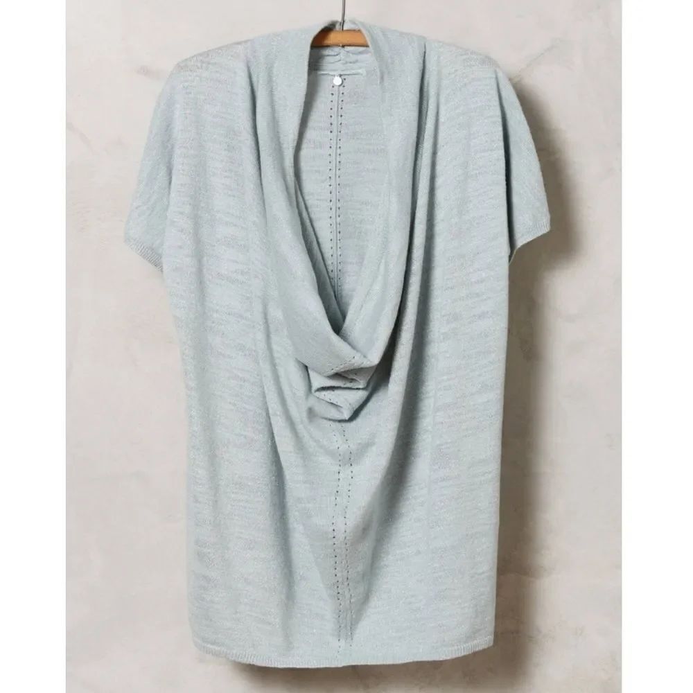 Anthropologie KNITTED & KNOTTED Cowled Celice Pullover Sky Blue